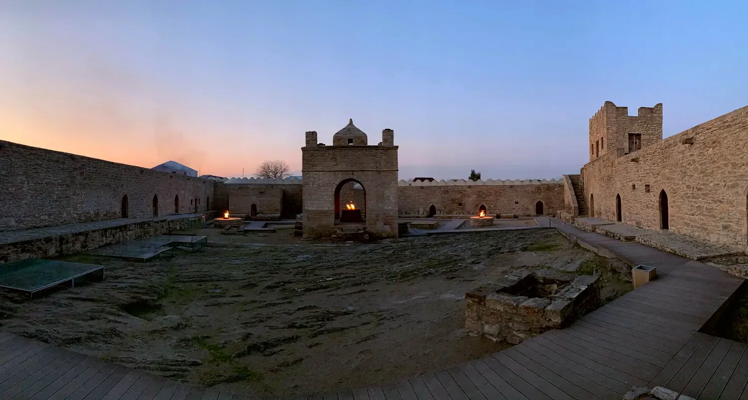 Dusk over the temple walls