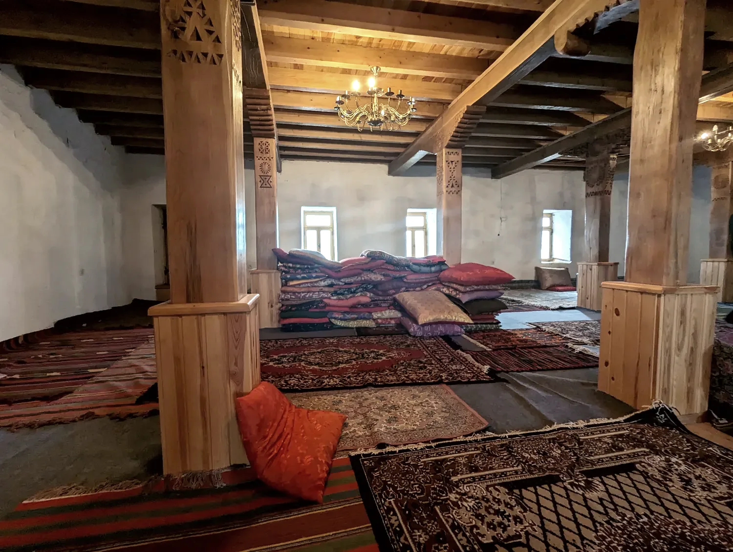 Inside a house: carpets and timber